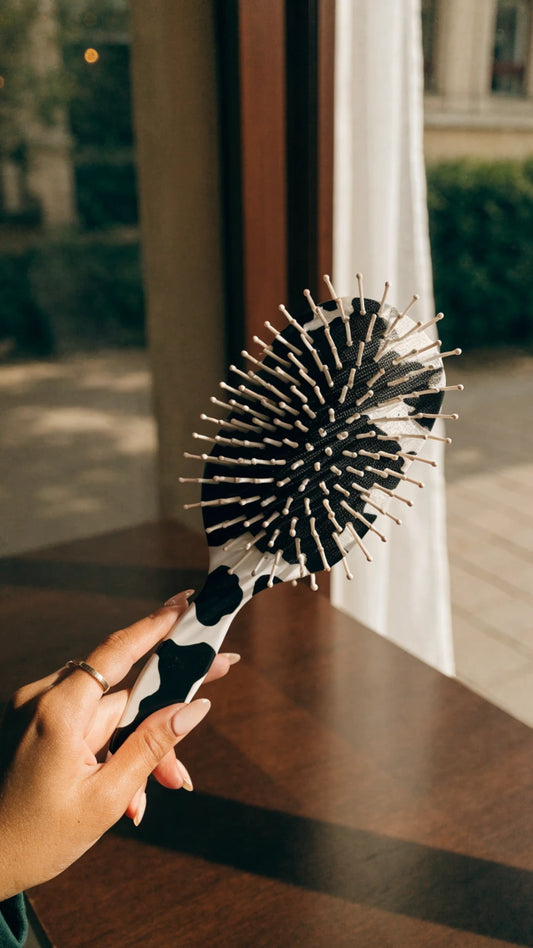 FRAMAR Cow Print Detangling Hair Brush for Women, Curly, Wet Brush